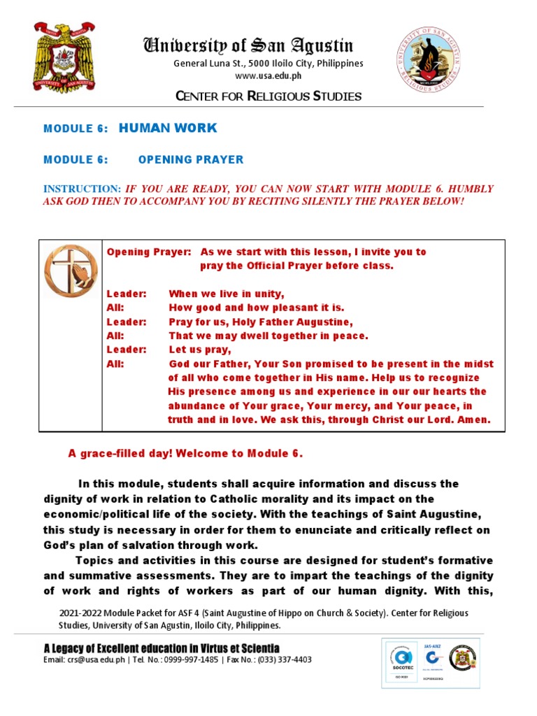 ASF 4 - Module 6, Human Work (Fin) | PDF
