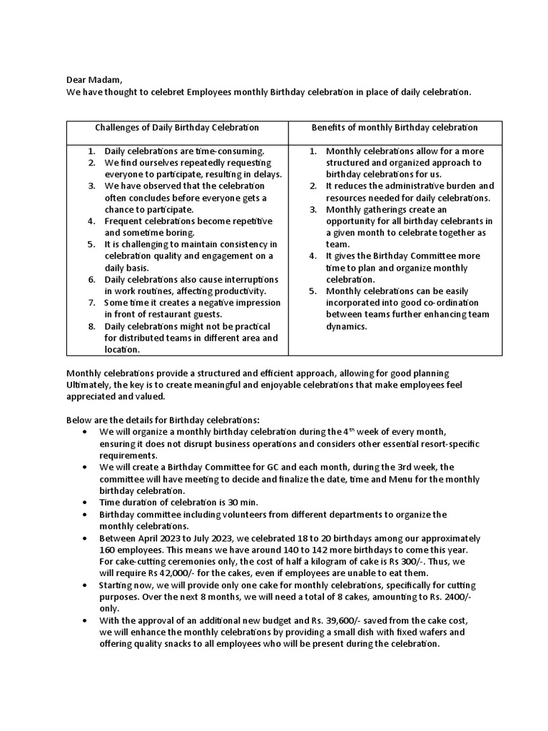 Birthday Committee | PDF | Economies | Business