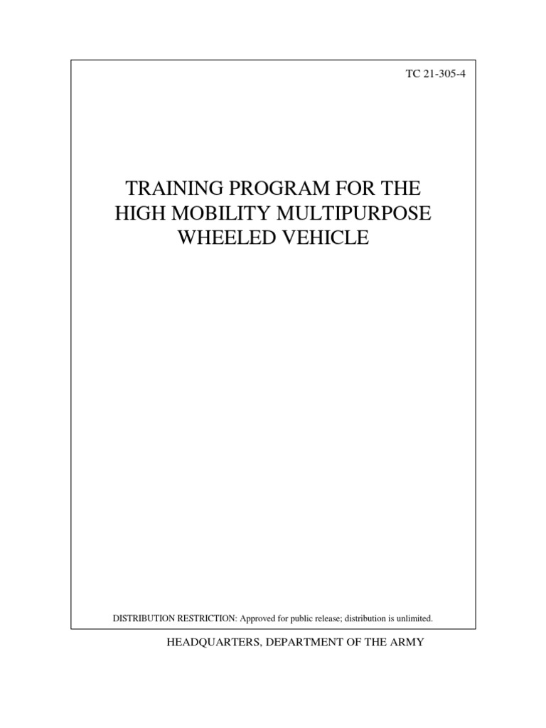Tc21 - 305 - 4 Training Program For Driving HMMWV | PDF | Risk | Risk ...