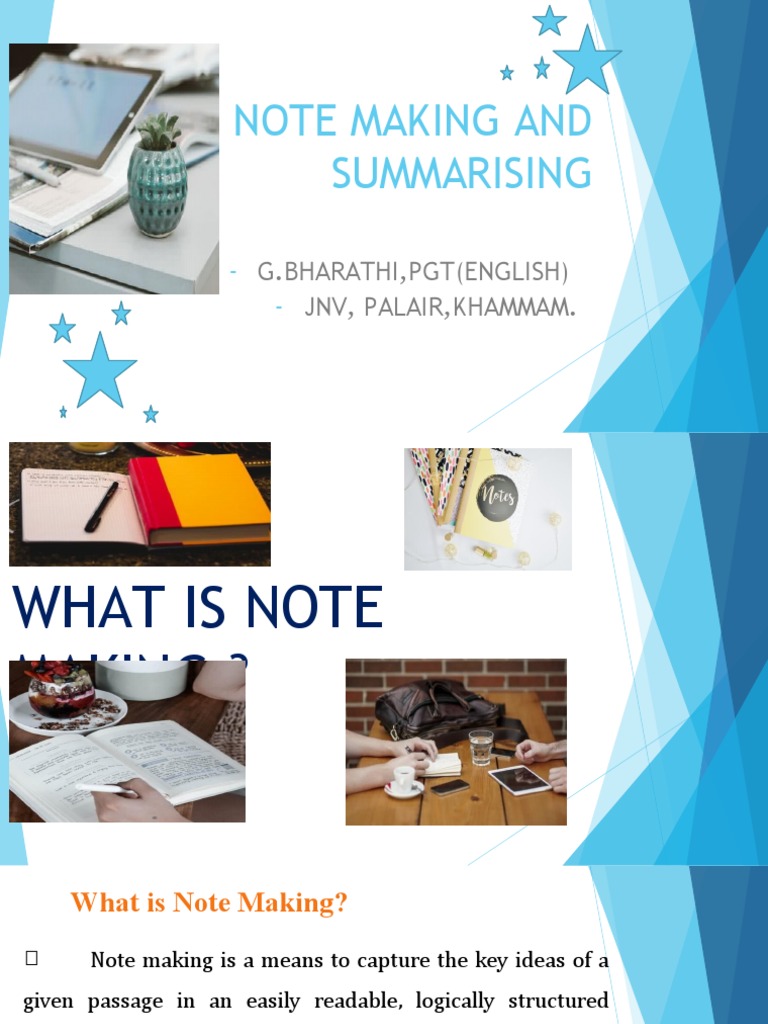 Note making and summarising pdf