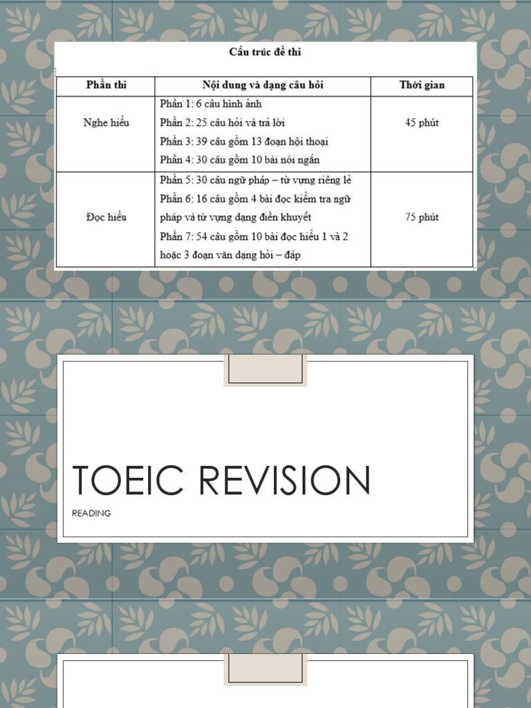 2008 Toeic Revision Reading Slides Pdf