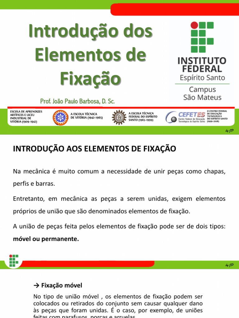 Aula - 02.1 - Elementos de Fixação | PDF