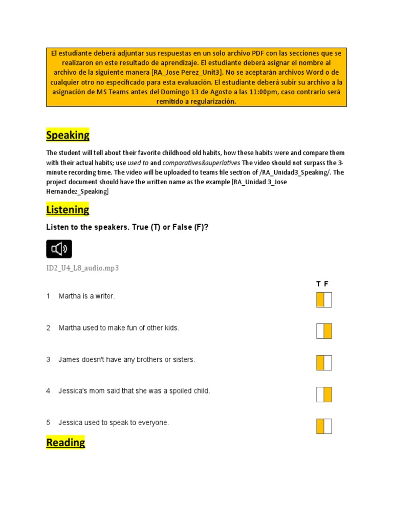 Unit 3 Learning Assessment Instructions | PDF