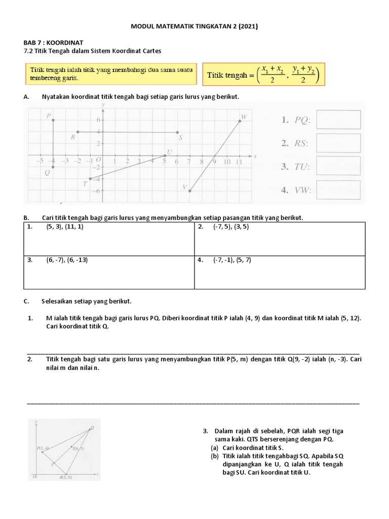 7 2 Titik Tengah Dalam Sistem Koordinat Cartes Pdf