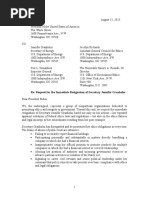 Letter Calling For Jennifer Granholm's Resignation