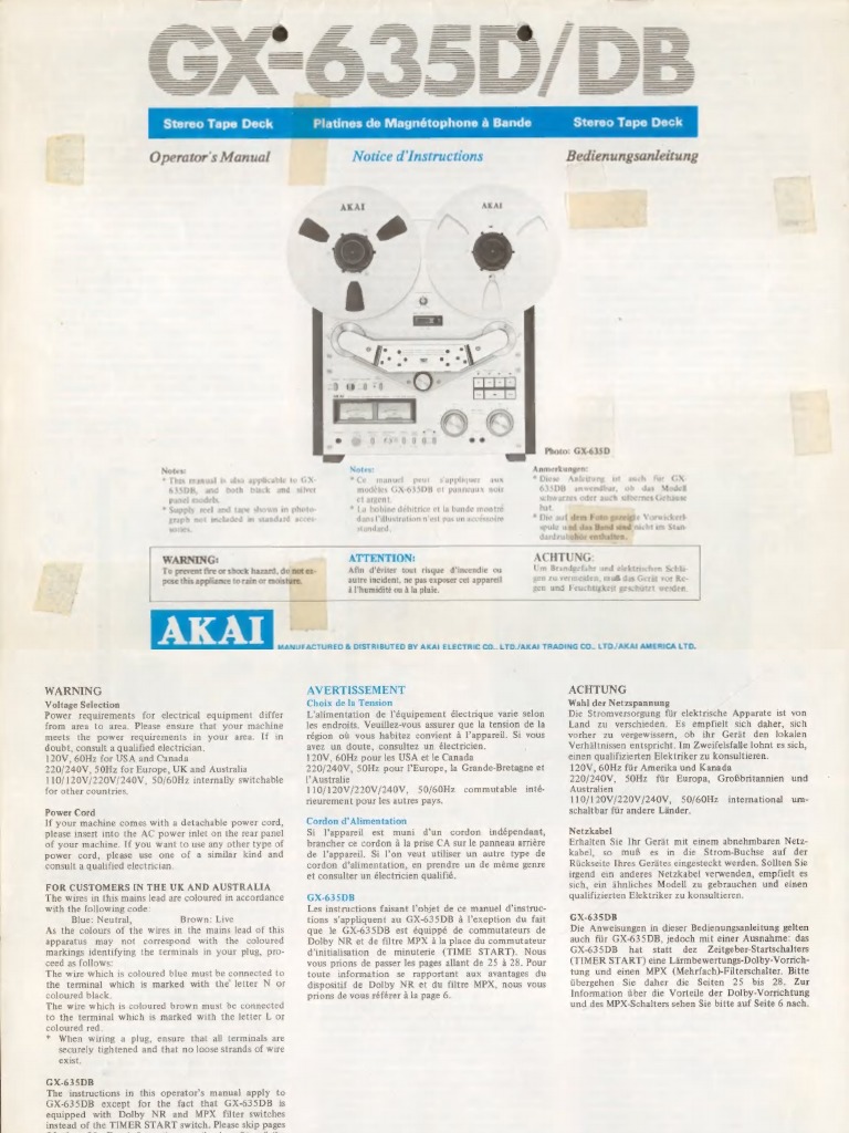 Ecualizador Sony Kit De Reparación PREMIUM AKAI GX-635DB GX-636DB Kit Reparación Akai GX-646 GX-747