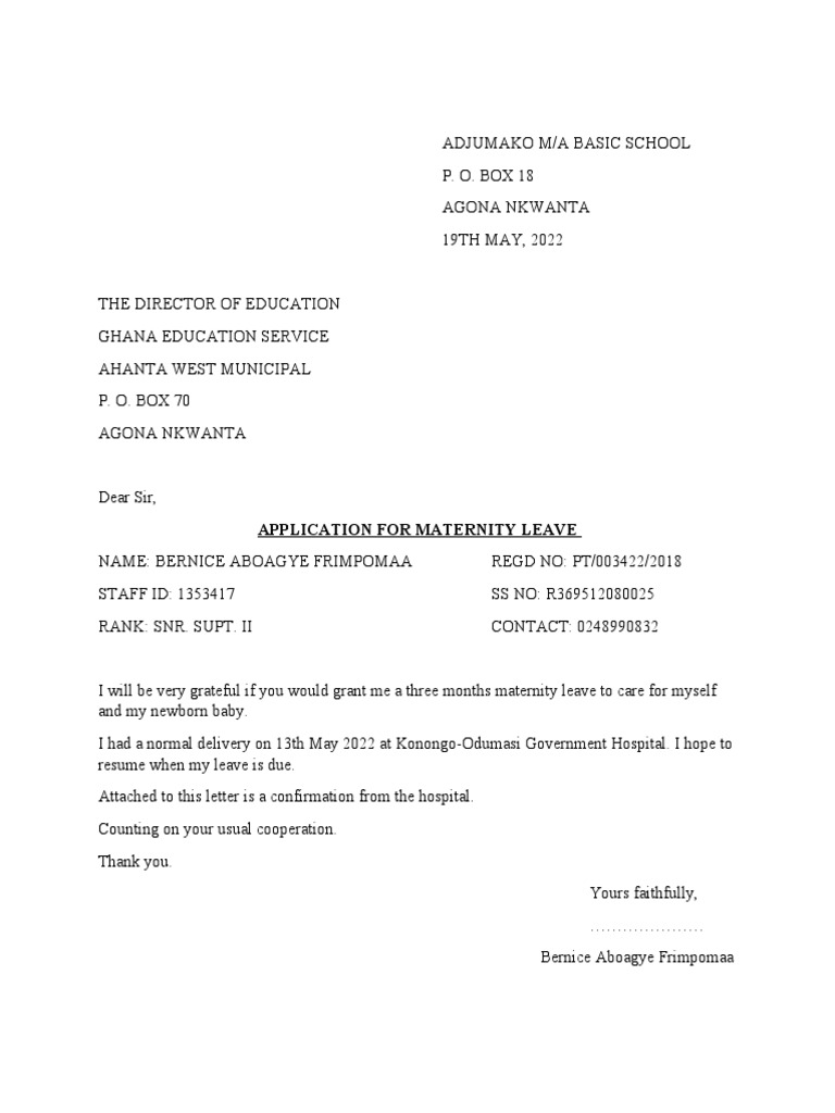 Maternity Letter Template Employers Actually Accept Without Questions - oom83ol