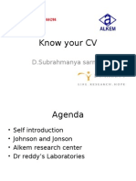 Know Your CV: D.Subrahmanya Sarma