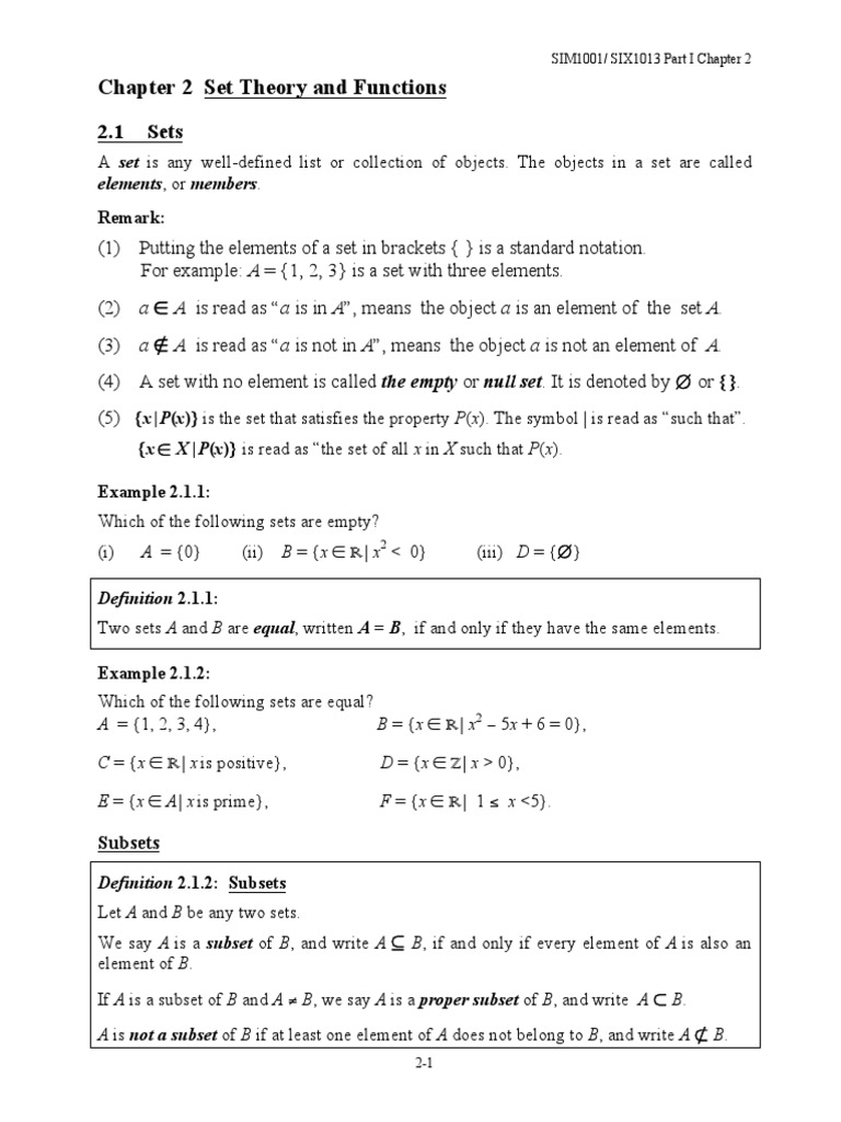 Set Theory and Functions Overview | PDF