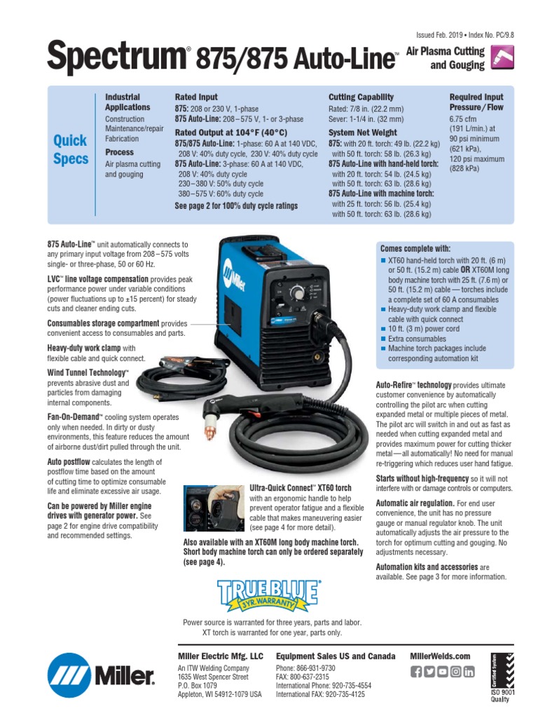 Miller Plasma DataSheet PDF