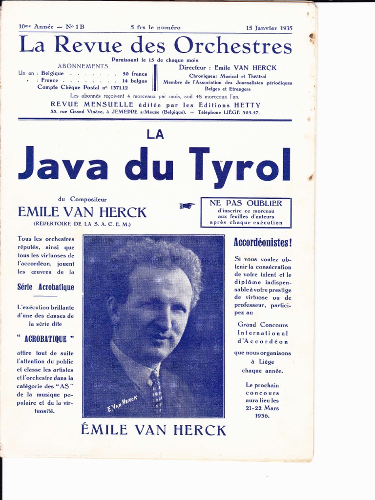 Emile van herck la java du tyrol orchestration po pdf