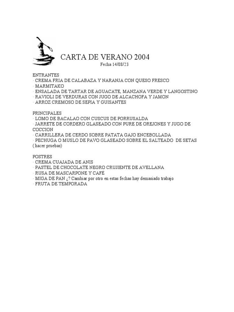 Carta de Verano 2004 PDF