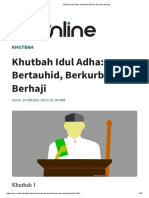 Khutbah Idul Adha - Bertauhid, Berkurban Dan Berhaji