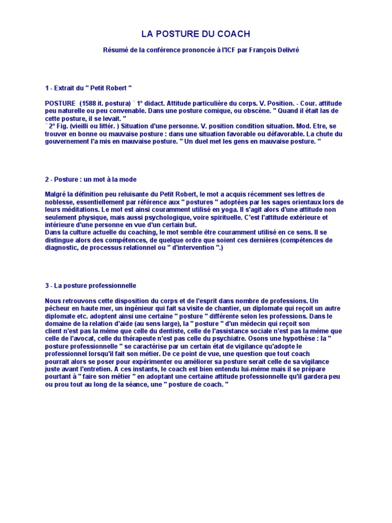 La Posture de Coach | PDF
