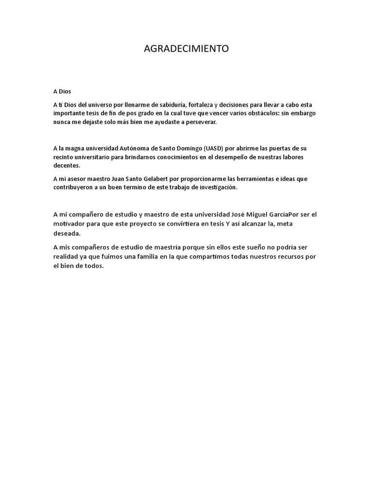 Agradecimientos y Dedicatoria de Tesis | PDF | Salud y bienestar