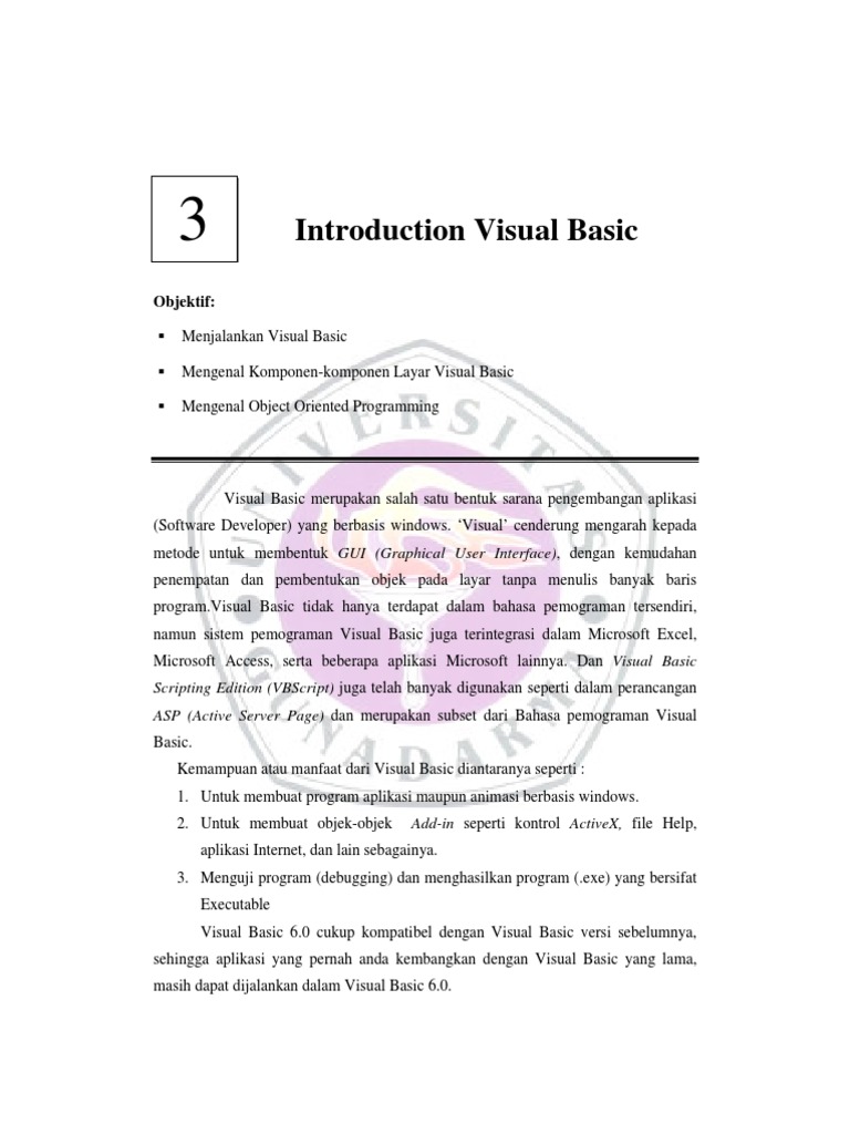 F.bab III Introduction Visual Basic | PDF