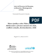 Marco Jurídico Sobre Niños, Niñas, Adolescentes y Jóvenes Menores de Edad, Conflicto Armado, Desvinculación y DDR