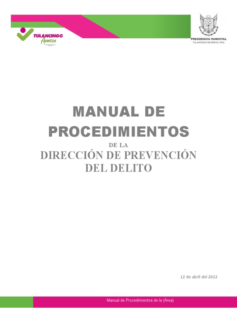 Manual de Procedimientos de Prevención del Delito | PDF | Prevención ...