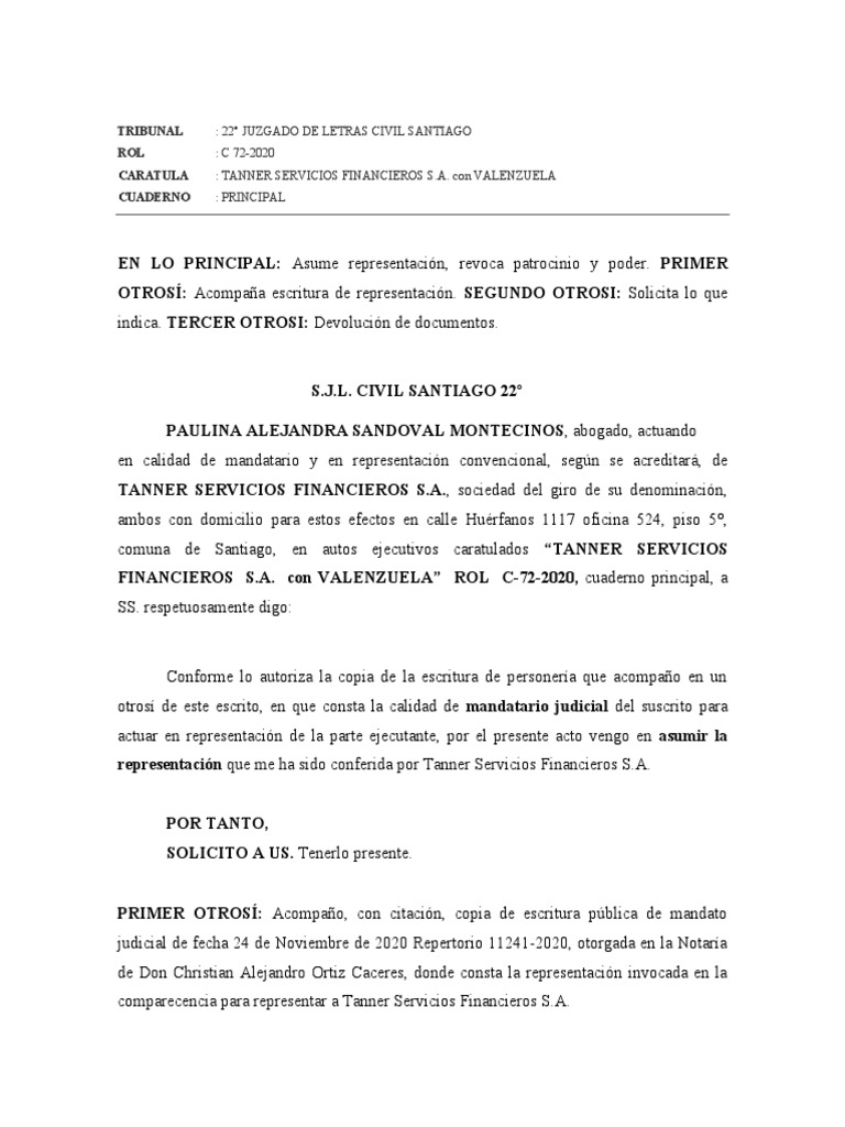 ASUME PATROCINIO Y PODER C-72-2020 22° | PDF