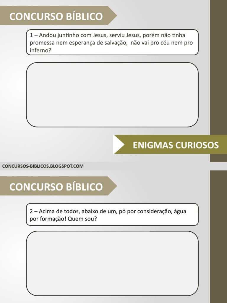 Quiz Perguntas 1000 Perguntas Bíblicas - ESCOLA-EBD, PDF, Bíblia