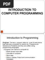 Lecture 1 Introduction To Programming