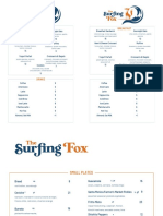 Surfing Fox Menu