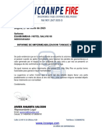 Informe de Inspeccion y Solucion Fuga Geomembrana Hotel Savio 93