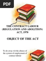 The Contract Labour (Regulation and Abolition) ACT, 1970