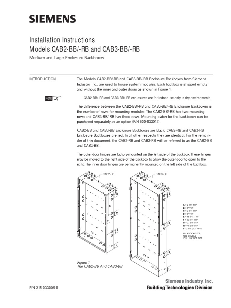 CAB2-BB and CAB3-BB Installation Guide | PDF