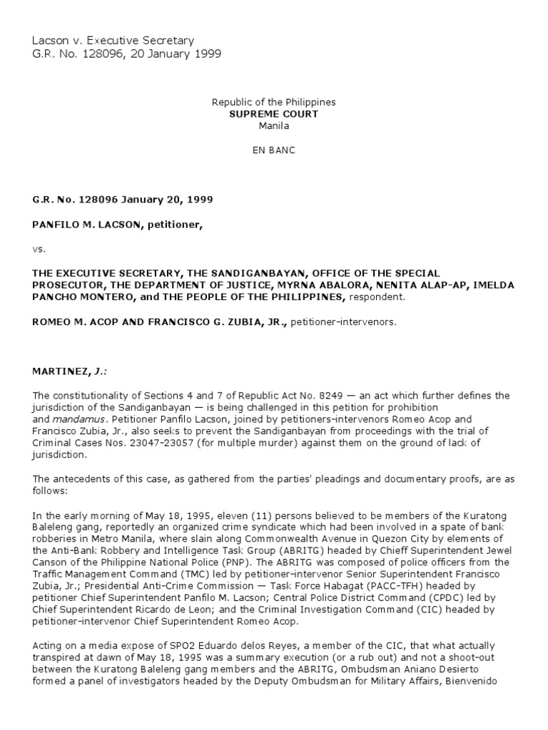 Lacson v executive secretary pdf ex post facto law jurisdiction