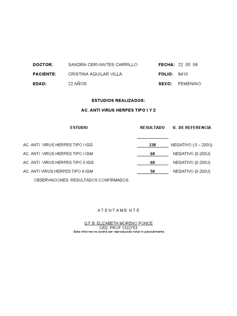Ac. Anti Herpes Virus Tipo 1 y 2 PDF