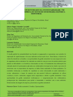 Os Desafios e As Oportunidades Da Sustentabilidade: Um Estudo em Uma Empresa Do Setor de Engenharia Elétrica Industrial