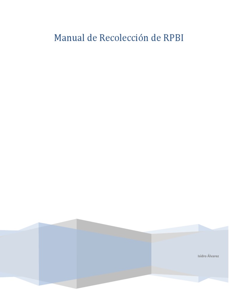 I. Manual de RPBI | PDF | Residuos | Sangre