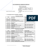 Informe de Actividades de Comisión de Servicio