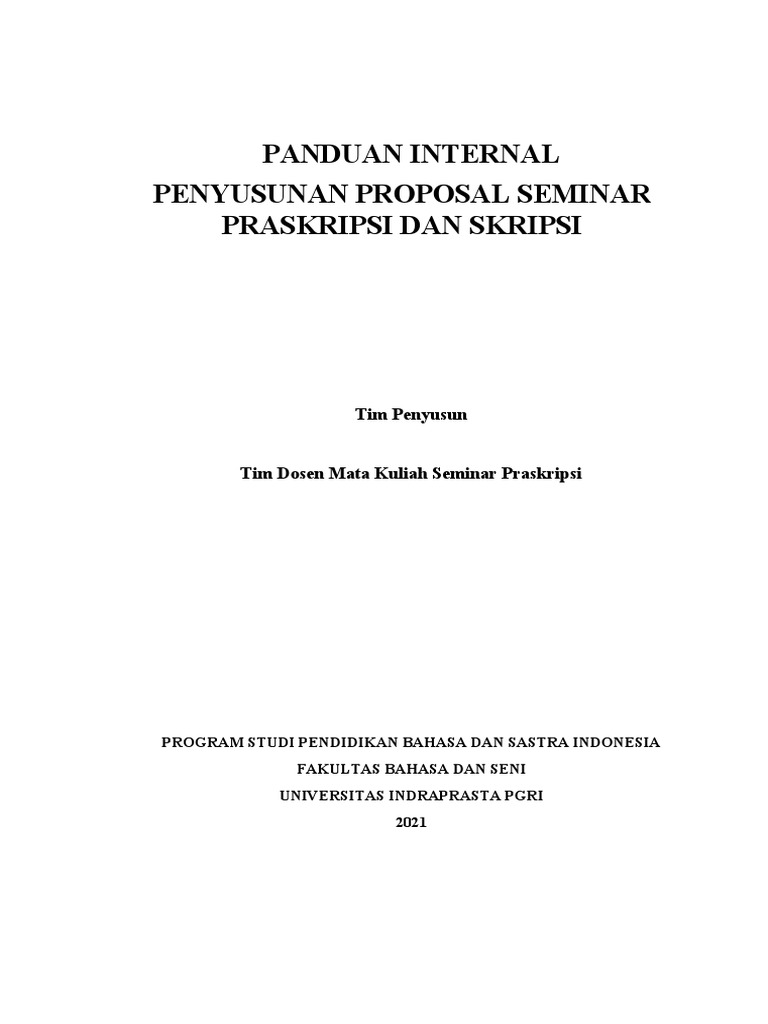 Panduan Penyusunan Proposal Skripsi | PDF