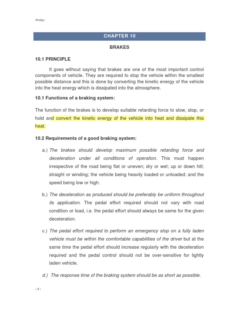 Vehicle Braking Systems Explained | PDF | Brake | Vehicles