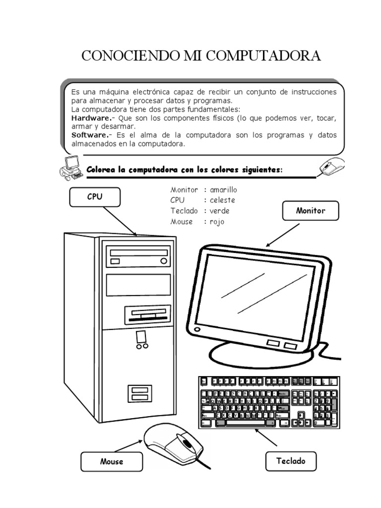 Partes de la Computadora para Niños | PDF