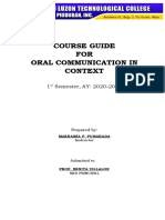 Course Guide in Oral Com. Shs Maam Yhang