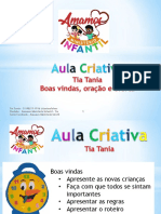 Curso Aula Criativa BOAS VINDAS Oracao Oferta