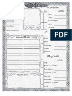 Grimm Character Sheet Form Fill