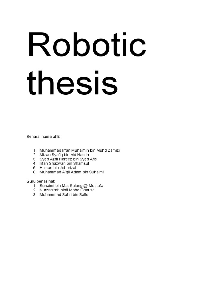 Robotic thesis | PDF