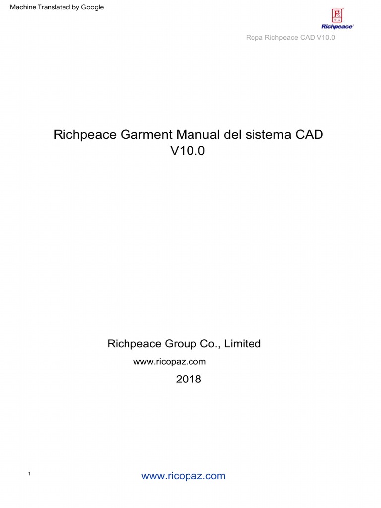 Manual Richpeace CAD V10.0 en Español | PDF | Menú (Computación) | Diseño