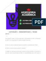 Atividade 1 - Termodinâmica - 53 2023