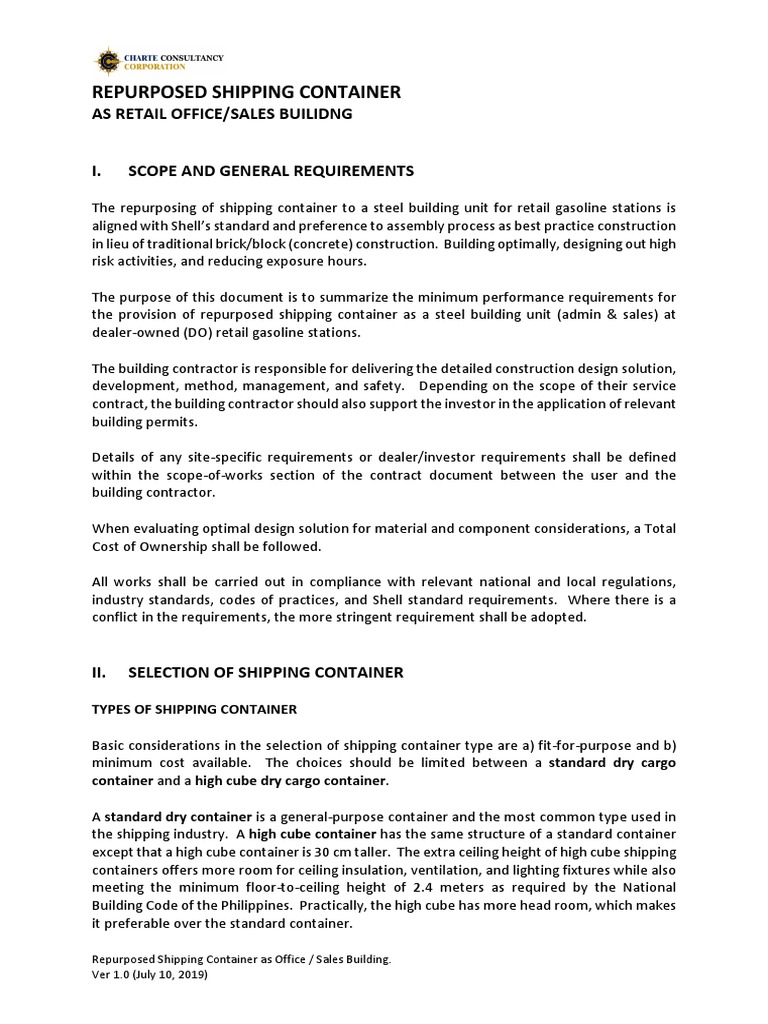Shipping Container Office Pdf Door Foundation Engineering