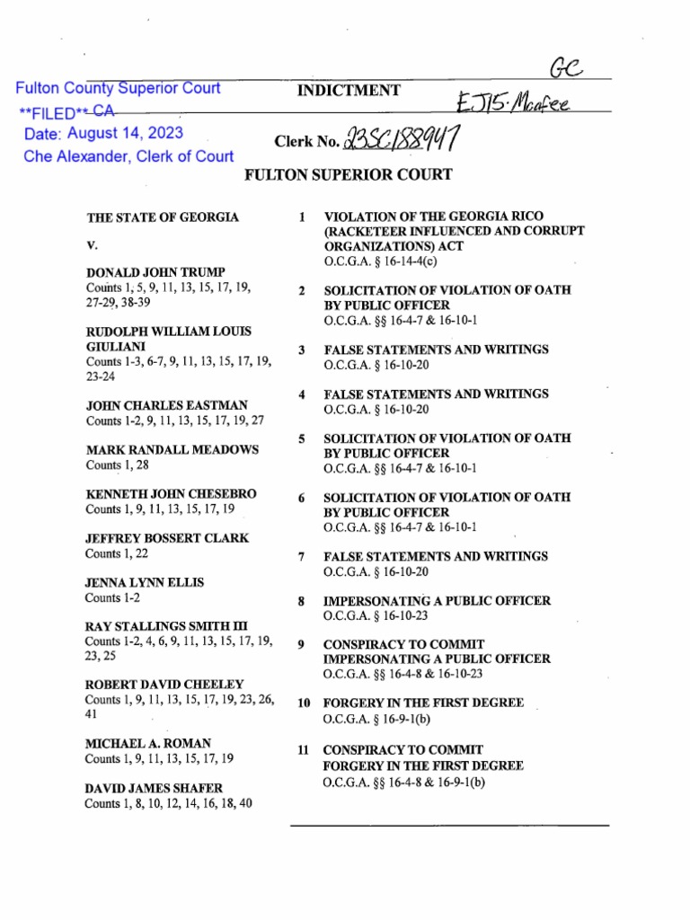 Trump Indictment: RICO and Forgery Charges | PDF | Arraignment | Rudy ...