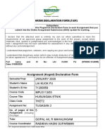 Plagiarism Declaration Form (T-DF)