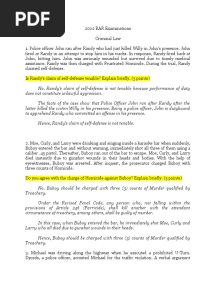 Bar 2022 Criminal LAw Suggested Answers