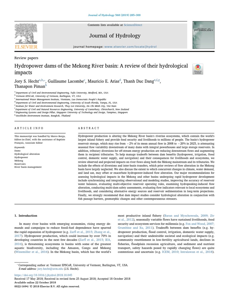 Hydropower Dams of The Mekong River Basi | PDF | Mekong | Hydroelectricity