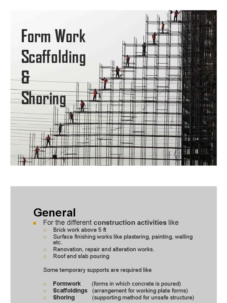 Formwork | PDF | Scaffolding | Building Engineering
