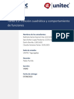 Tarea 3.2 Función Cuadrática y Comportamiento de Funciones